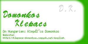 domonkos klepacs business card